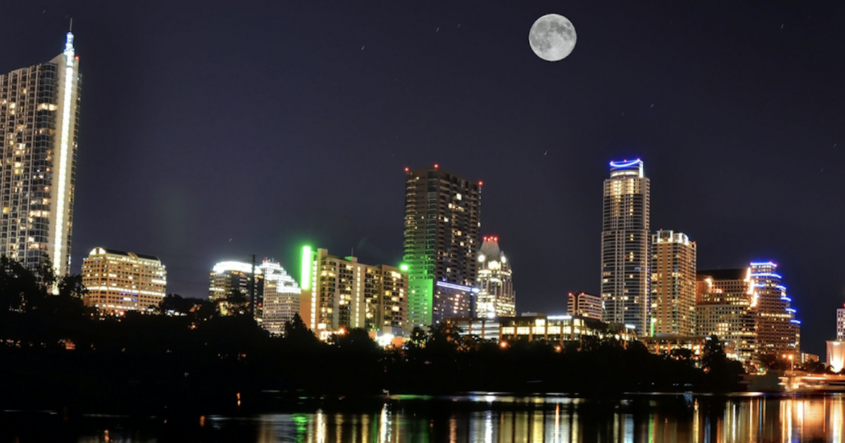 Rowing Dock’s Full Moon Paddle in Austin at Rowing Dock