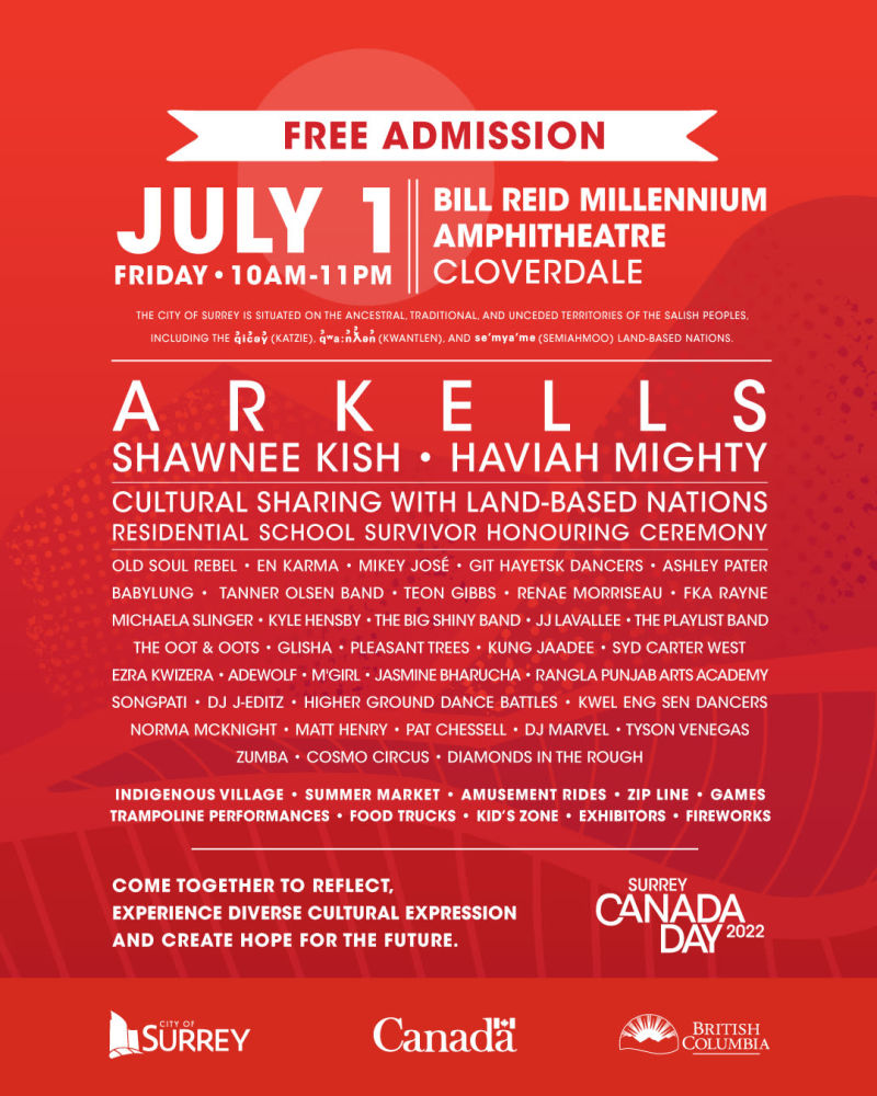 Surrey Canada Day 2022 In Surrey At Bill Reid Millenium