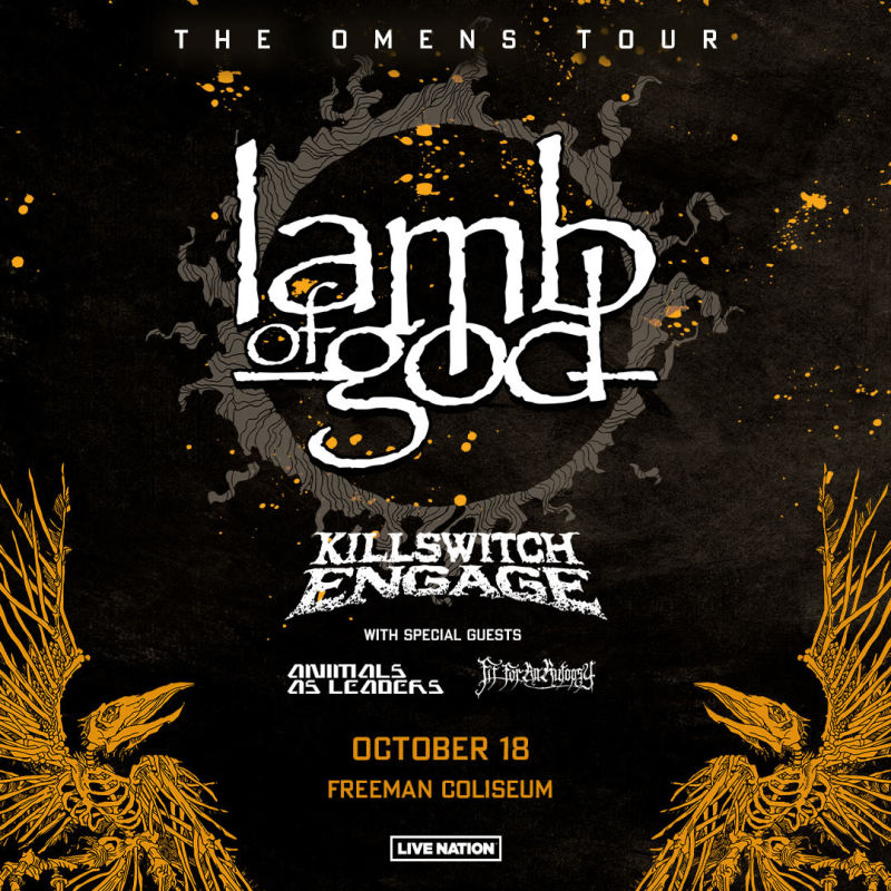 Lamb of God Omens Tour in San Antonio at Freeman Coliseum