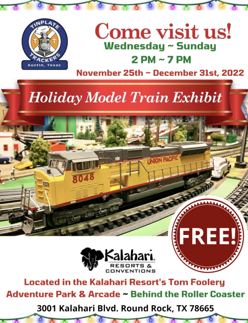 Holiday Model Train Exhibit in Round Rock at Kalahari Resorts