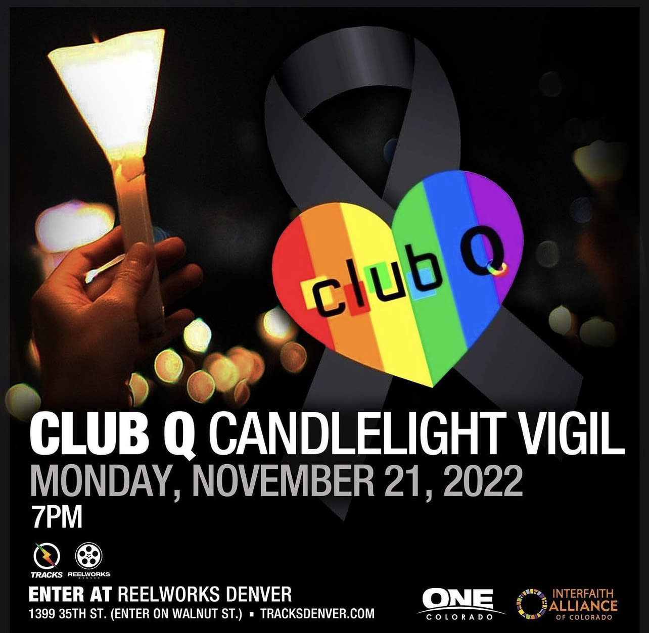 Club Q Candlelight Vigil in Denver & Boulder at ReelWorks / Tracks