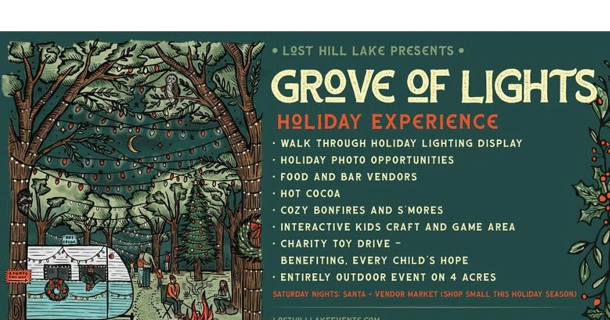 Lost Hill Lake Grove of Lights 2022 in St. Louis at Lost Hill Lake