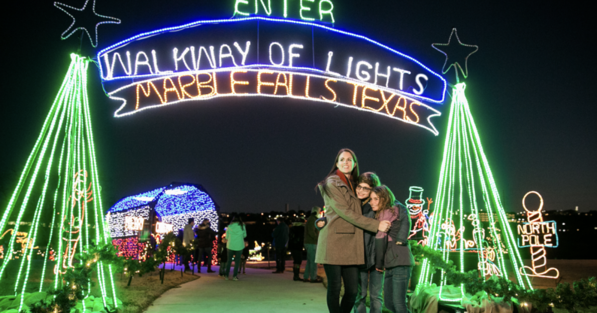 Marble Falls Walkway of Lights in Meadowlakes at Marble Falls