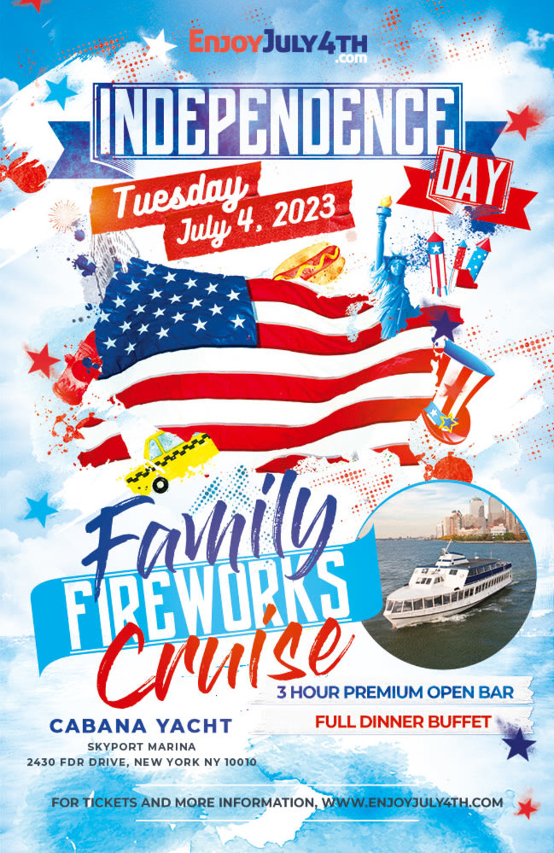 July 4th Independence Day Family Fireworks Cruise NYC in New York