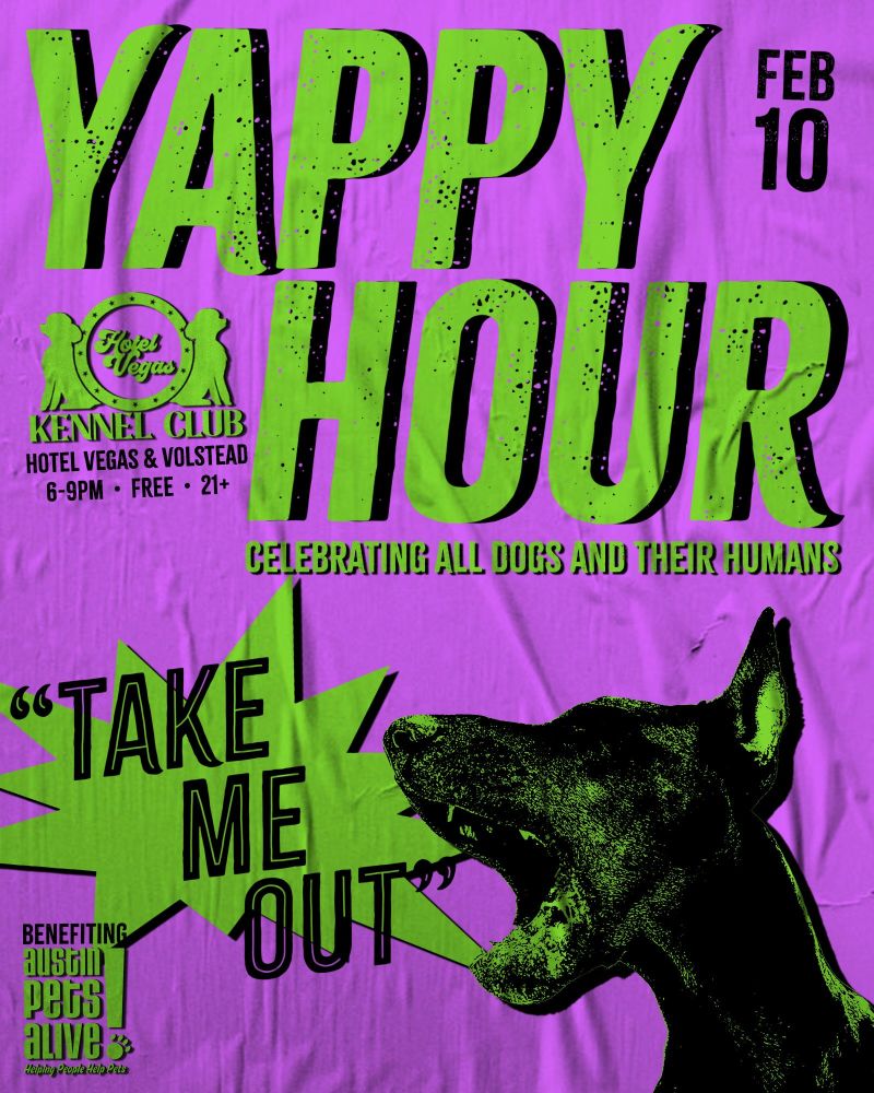 Hotel Vegas Kennel Club's 'Yappy Hour' benefiting Austin Pets