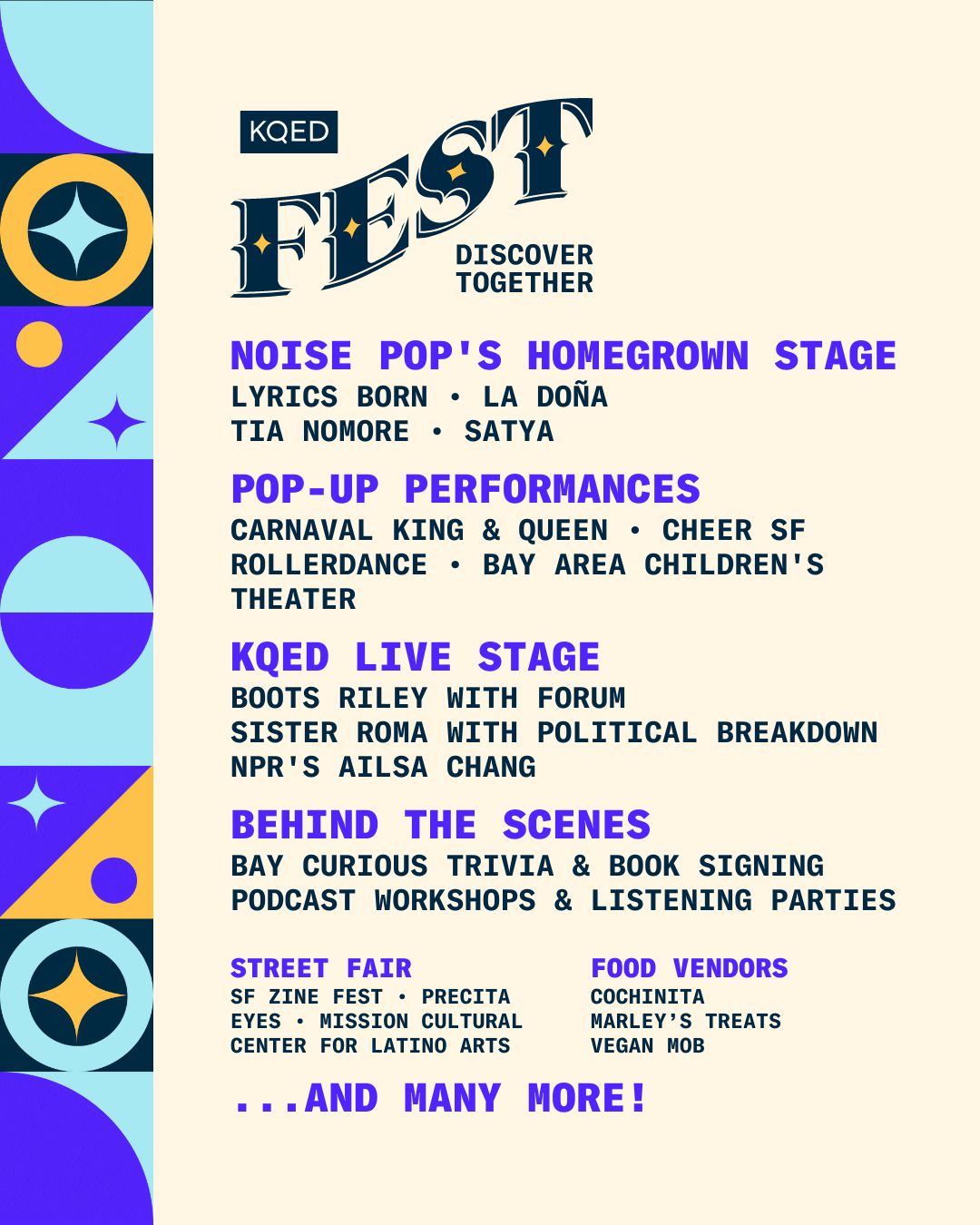 KQED Fest w/ Lyrics Born, Boots Riley, La Doña, Tia Nomore + More in