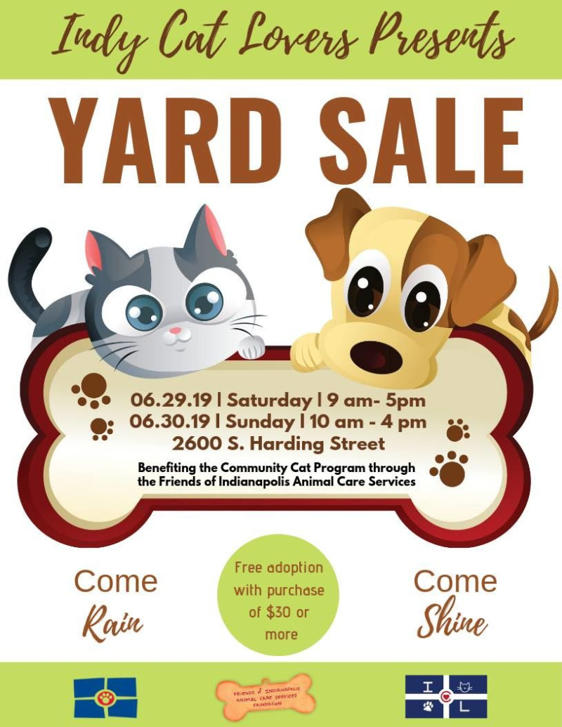 Yard Sale For Indianapolis Animal Care Services In Indianapolis