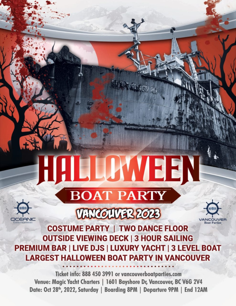 HALLOWEEN BOAT PARTY VANCOUVER 2023 TWO DANCE FLOOR in