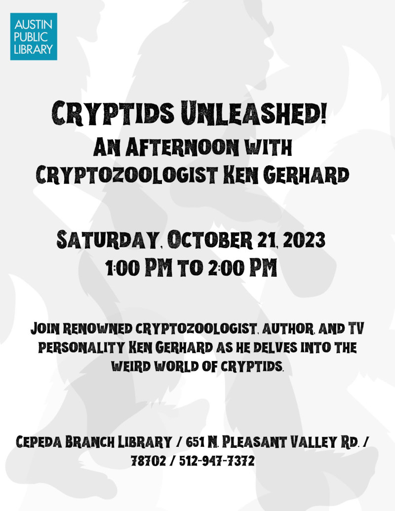 Cryptids Unleashed! An Afternoon with Cryptozoologist Ken