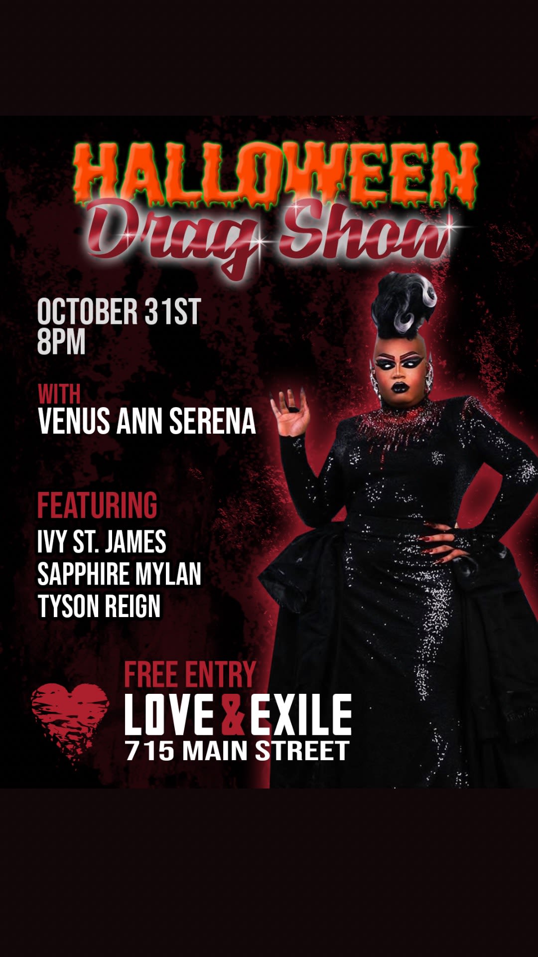 Halloween Drag Show in Nashville at Love and Exile Winery and Bar