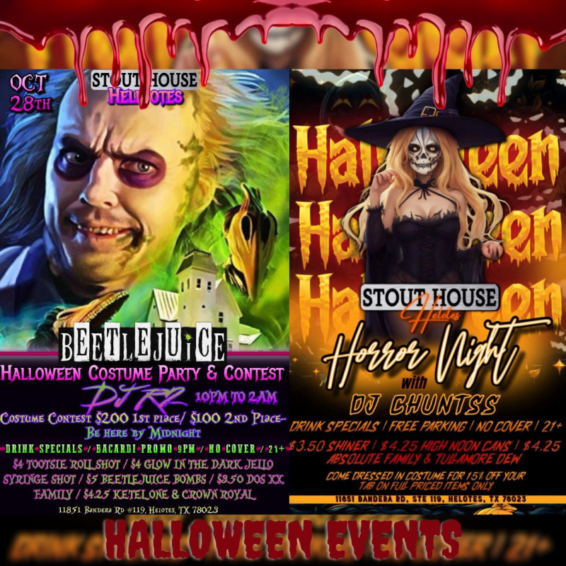 Halloween Horror Night Party in Helotes at Stout House
