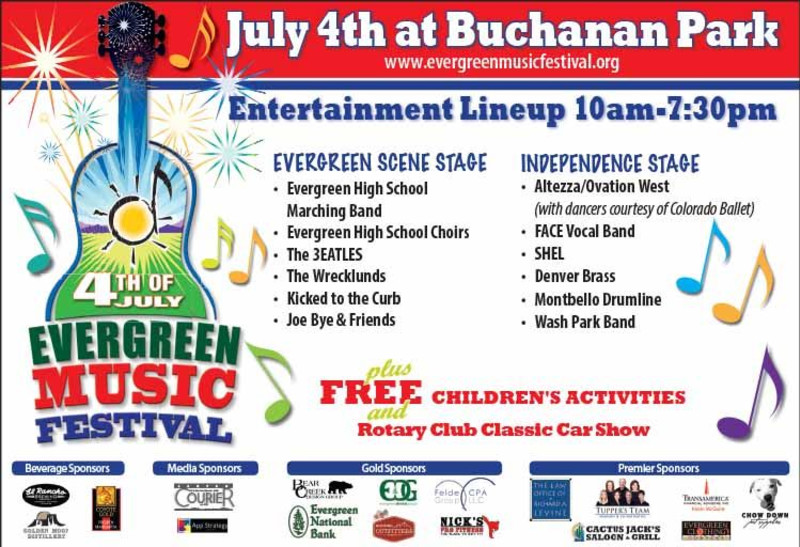 July 4th Evergreen Music Festival in Denver & Boulder at Buchanan