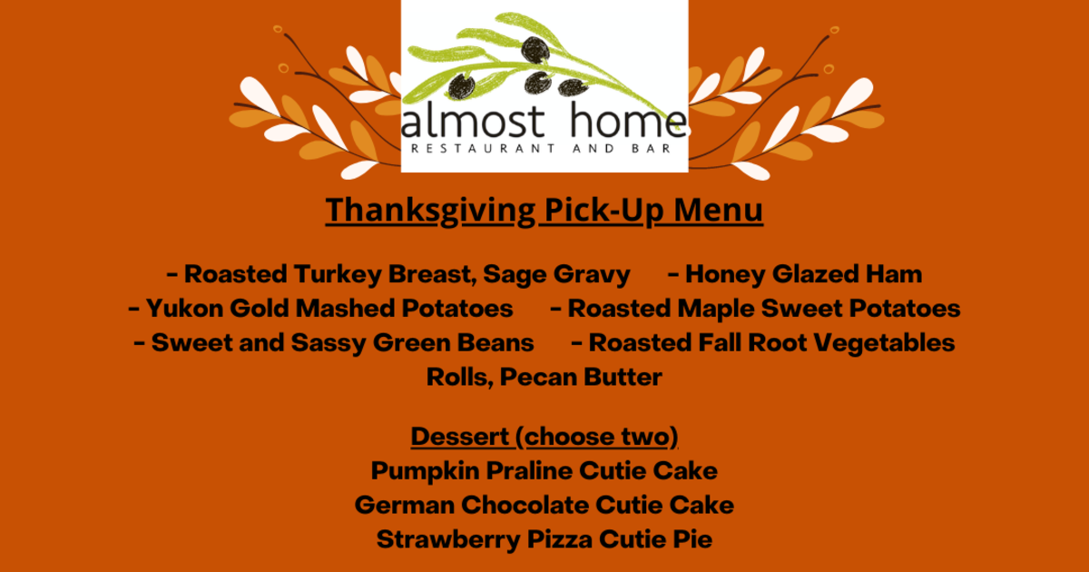 Thanksgiving PickUp Meals! in Greencastle at The Swizzle Stick