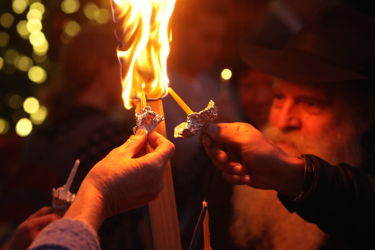 Bill Graham Menorah Lighting in Union Square in San Francisco at