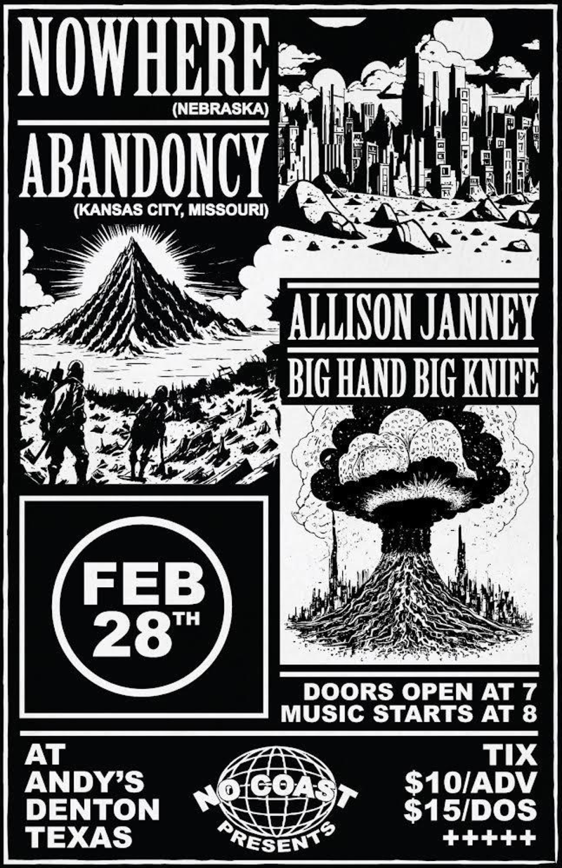 Bighand / Bigknife, NOWHERE, Abandoncy, Allison Janney in