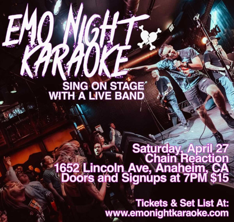 Emo Night Karaoke in Anaheim at Chain Reaction