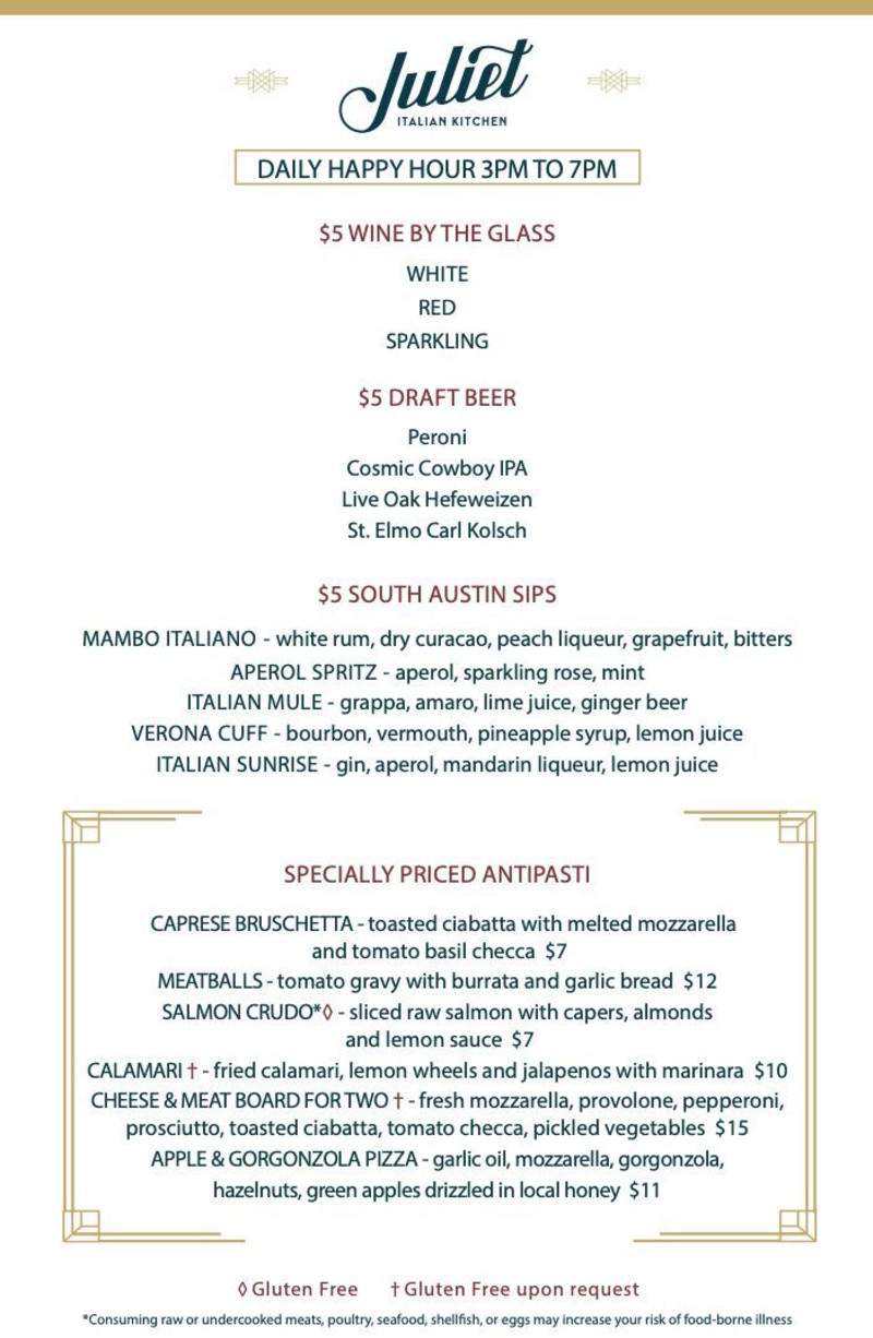 Happy Hour 3 7pm 5 Wine 5 South Austin Sips Specially