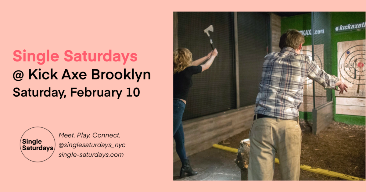 Single Saturdays Kick Axe Throwing in Brooklyn at Kick Axe