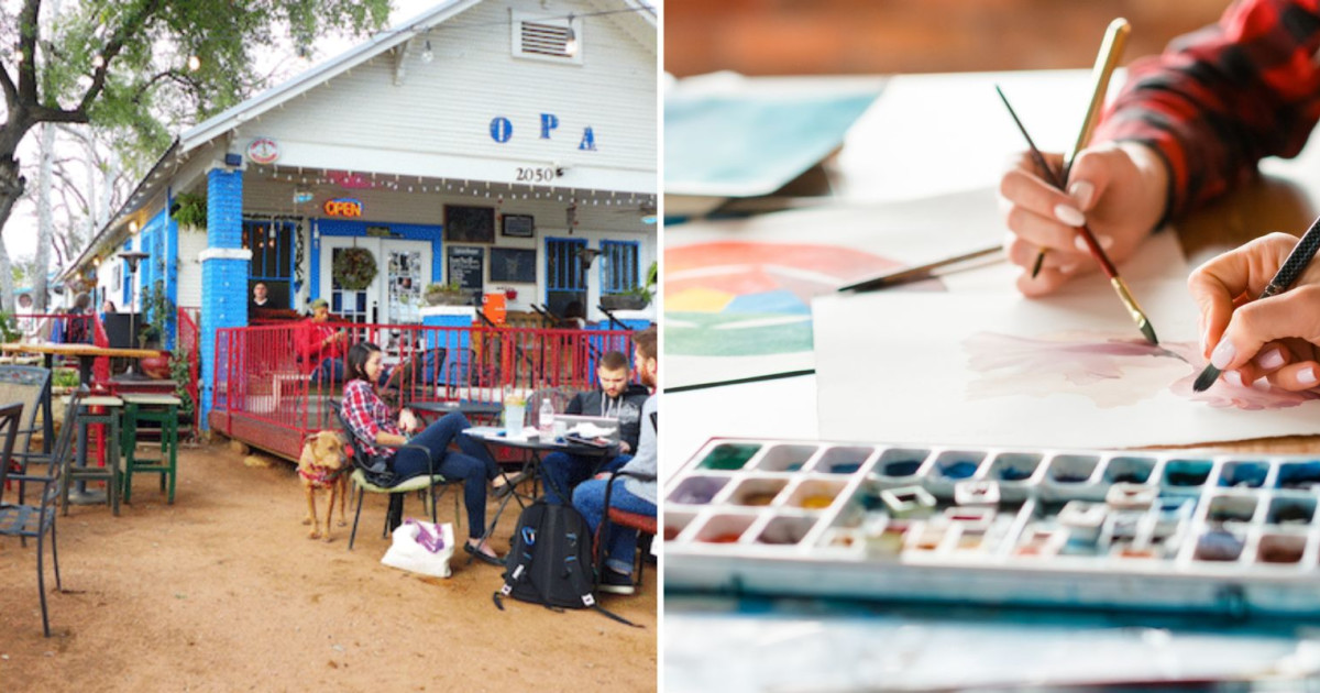 Opa x Sfingiday Paint and Sip! in Austin at Opa! Coffee & Wine Bar