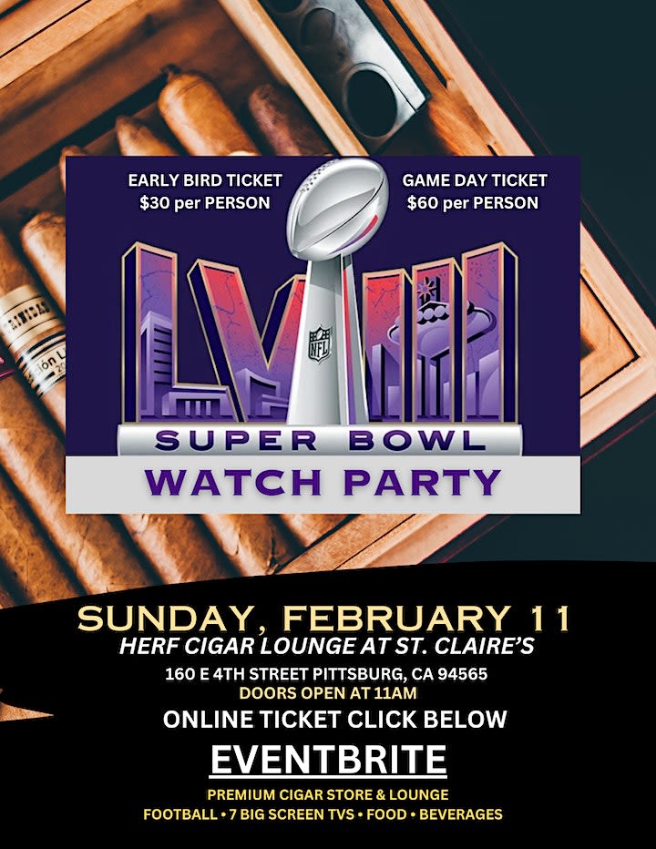 Herf Cigar Lounge: SUPER BOWL LVIII WATCH PARTY in Pittsburg at