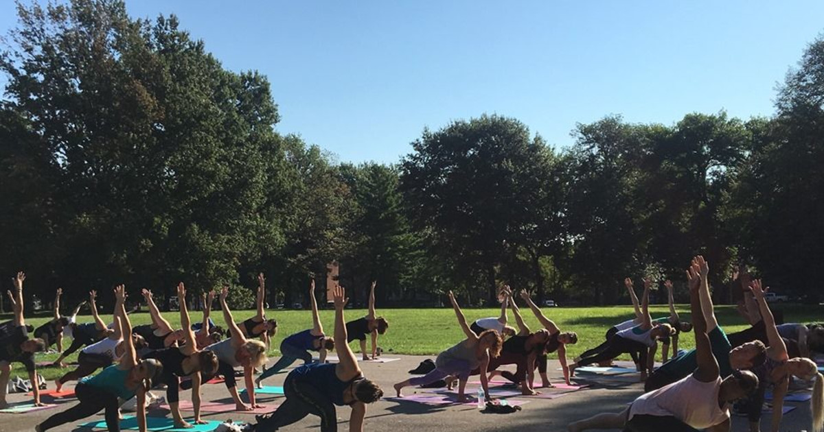 Yoga + Bloody Marys In Lafayette Park in St. Louis at Square One