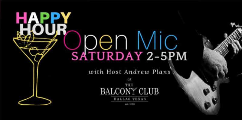 Saturday Singer Songwriter Open Mic And Happy Hour In Dallas At