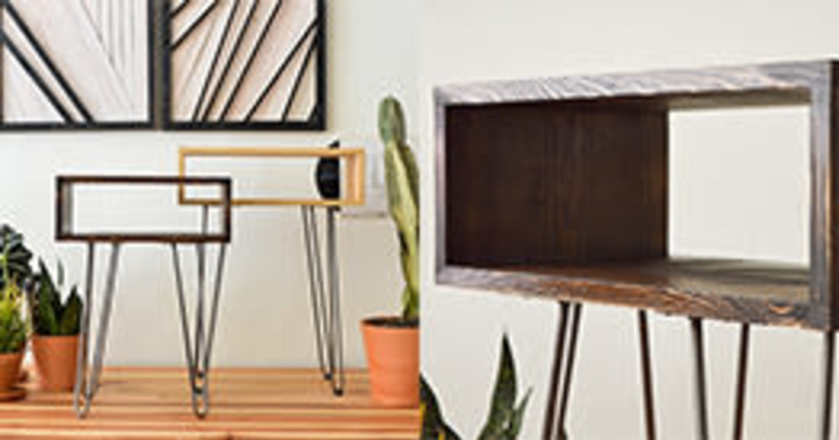 DIY Wooden Side Table with Hairpin Legs (UPPER HAIGHT LOCATION)