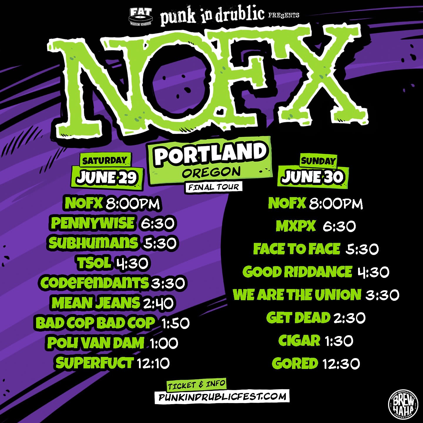 NOFX Final Tour in Portland at Tom McCall Waterfront Park