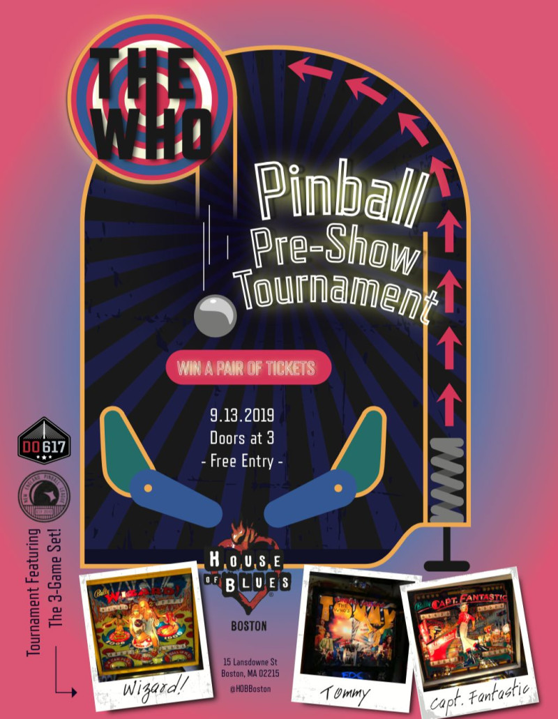 The Who Pinball Tournament PreParty at House of Blues in Boston
