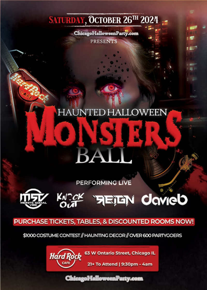 Haunted Halloween Monsters Ball 2024 in Chicago at Hard Rock Cafe