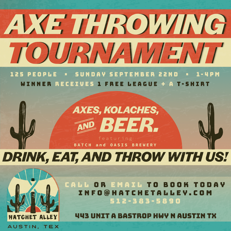 Axe Throwing Tournament in Austin at Hatchet Alley