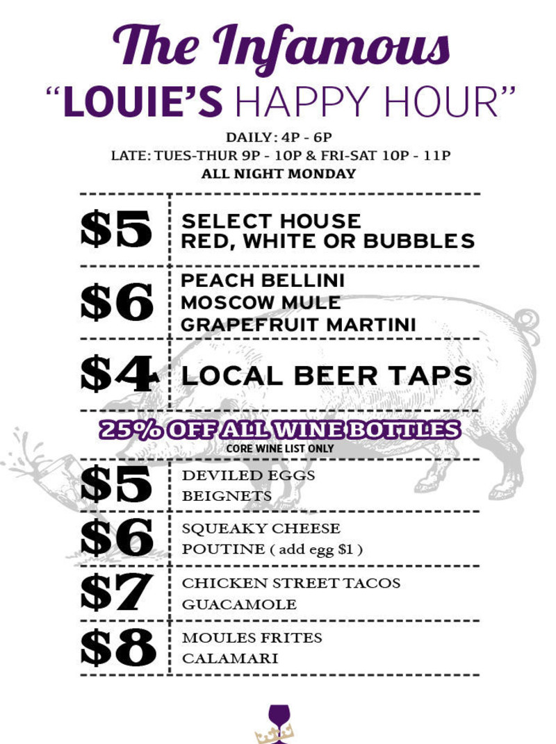 Happy Hour at Louie's Wine Dive in Overland Park at Louie's Wine