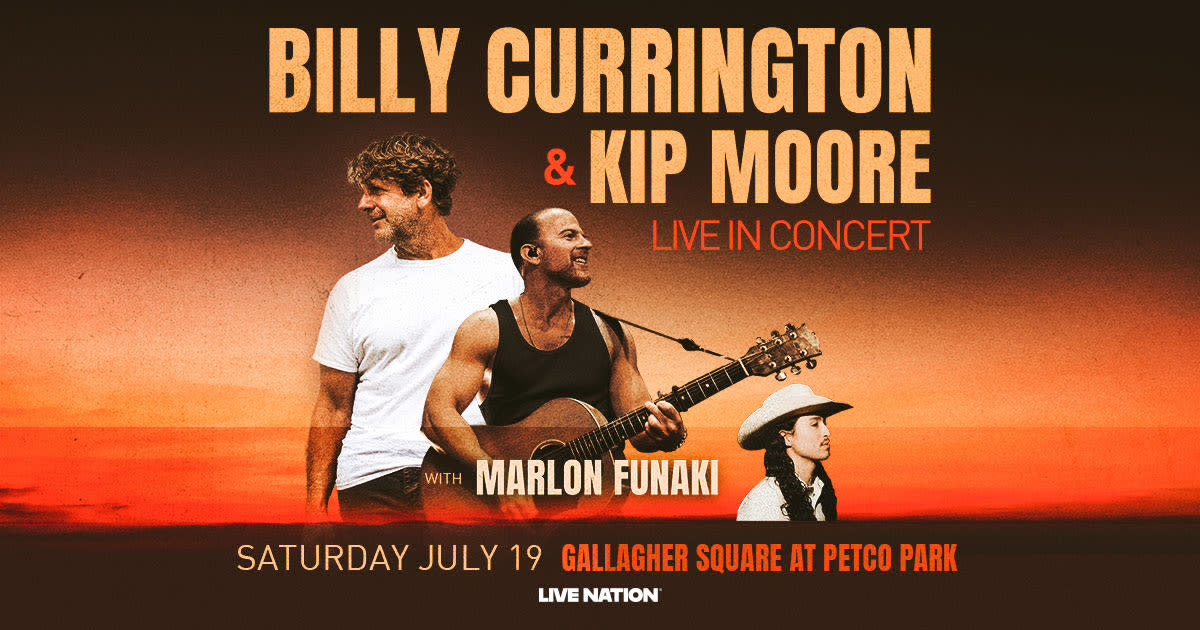 Billy Currington, Kip Moore, Marlon Funaki in San Diego at