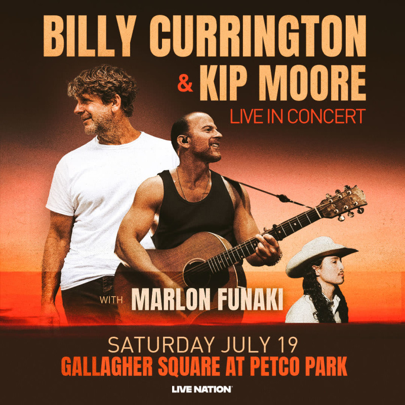 Billy Currington, Kip Moore, Marlon Funaki in San Diego at
