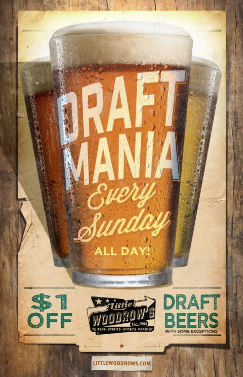 Draft Mania 1 off Draft Beers in Austin at Little Woodrow's