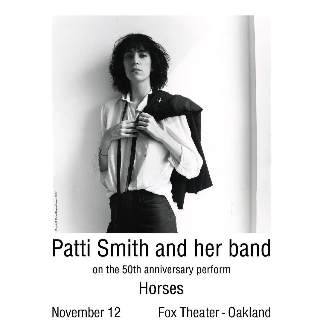 Patti Smith and her band in Oakland at Fox Theater