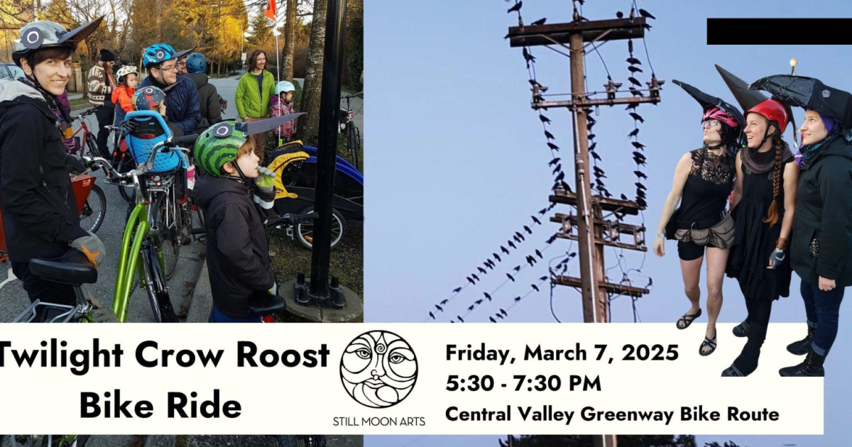 Twilight Crow Roost Bike Ride in Vancouver at Central Valley