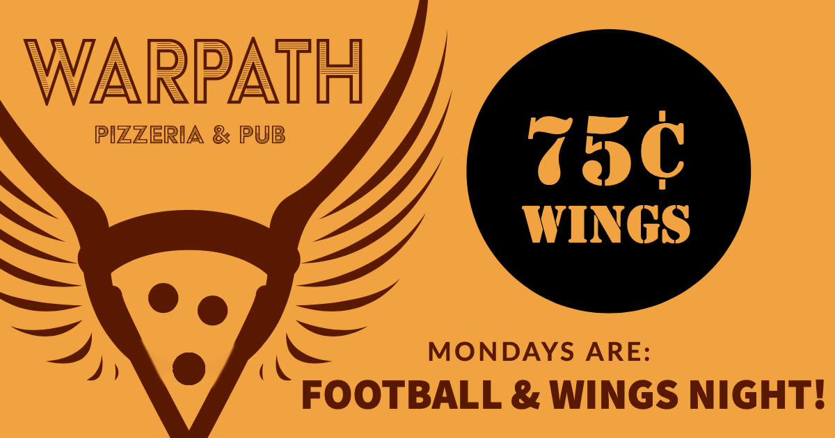 Football & Wings at Warpath Pizza in Round Rock at Warpath Pints