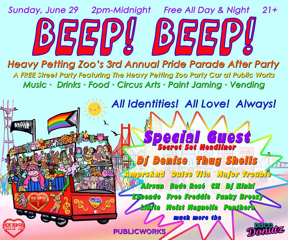 BEEP! BEEP! HPZ's 3rd Annual Free Pride Parade Afterparty in San