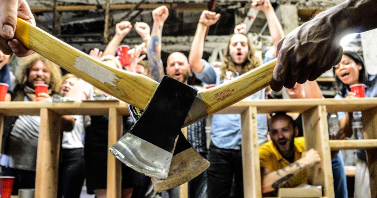 Movember Axe Throwing Event in Austin at Urban Axes