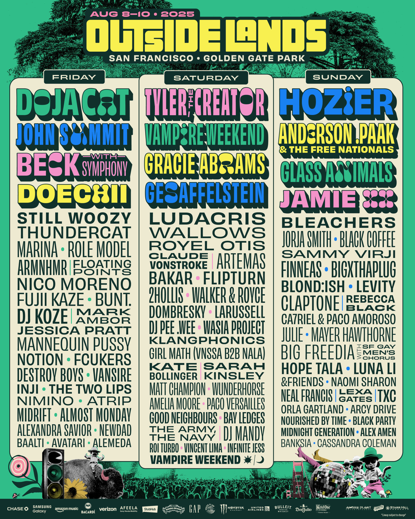 Outside Lands 2025 in San Francisco at Golden Gate Park