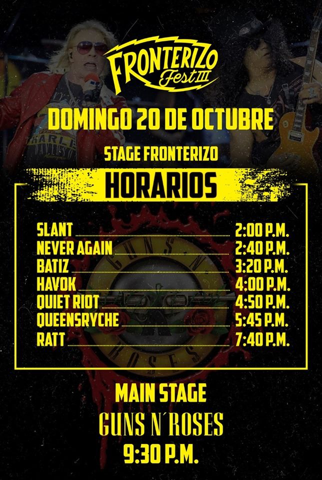 Guns N' Roses en Tijuana Fronterizo Fest III en Tijuana en