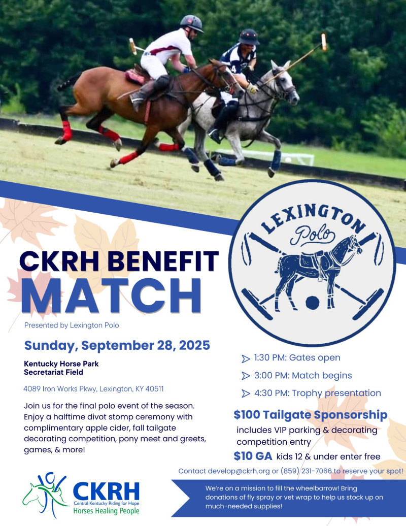 Lexington Polo: Central Kentucky Riding for Hope Benefit Match Lexington Polo: Central Kentucky Riding for Hope Benefit Match