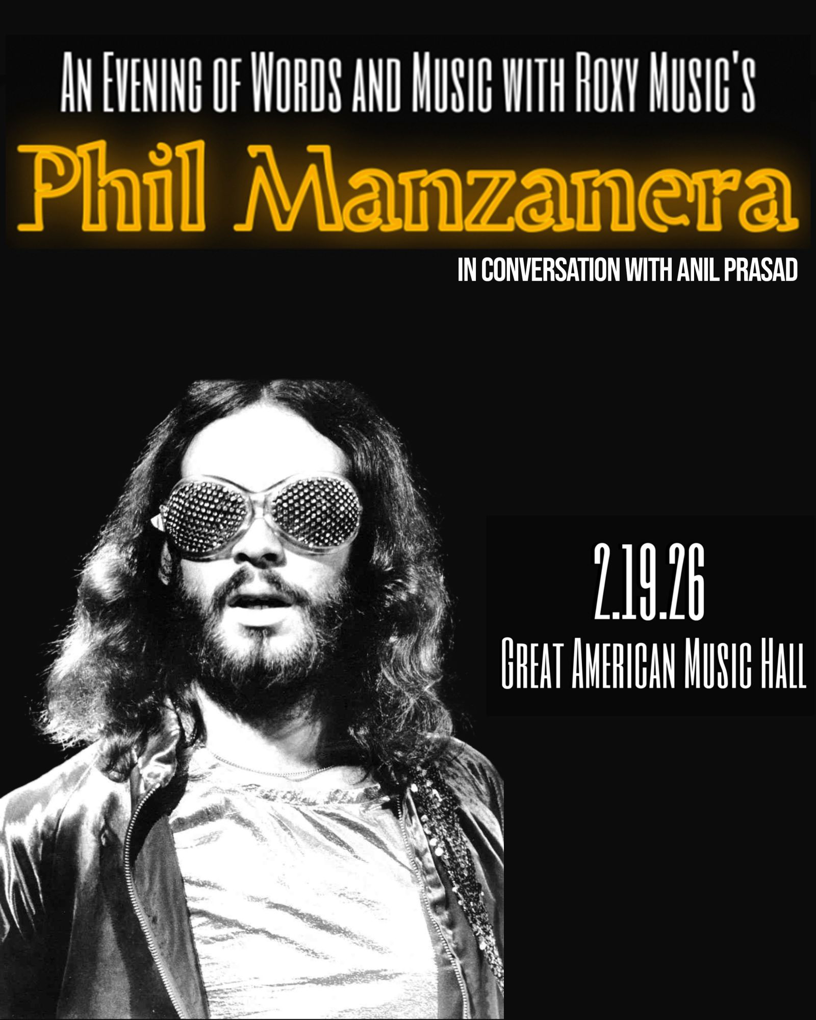 An Evening of Words & Music with Roxy Music's Phil Manzanera in San