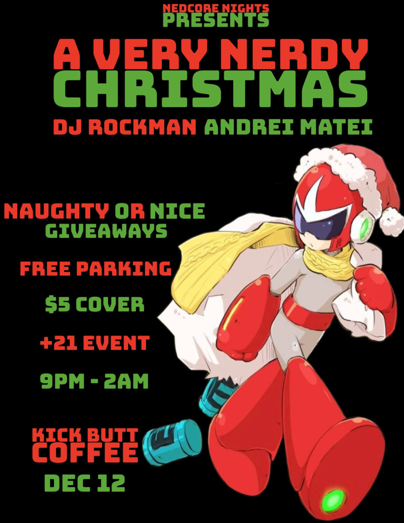 A Very Nerdy Christmas in Austin at Kick Butt Coffee Music & Booze