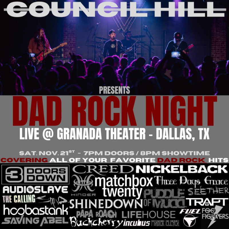 “Dad Rock Night” (2000s Rock Tribute) presented by Council Hill