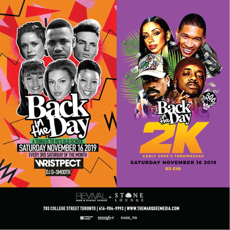 Back In The Day November 2019 In Toronto At Revival