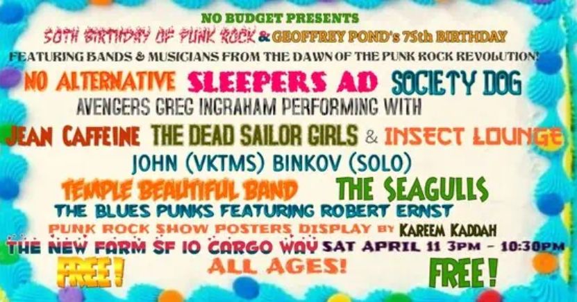 50th Punk Rock Birthday & 75th Geoffrey Pond Bash in San Francisco