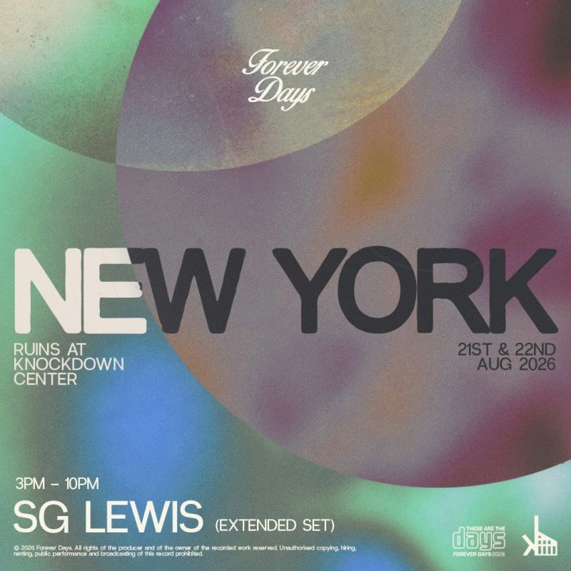 SG Lewis (DJ Set) in The Ruins (Fri + Sat)