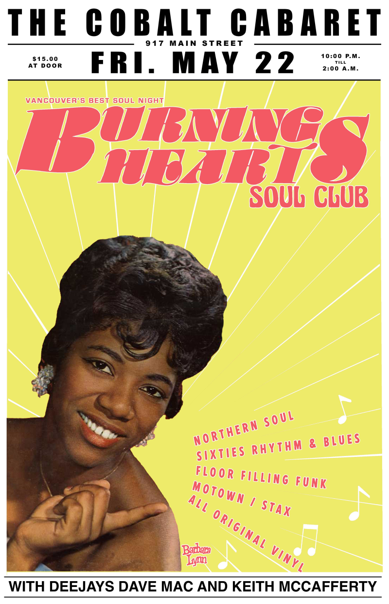 Burning Hearts Soul Club in Vancouver at The Cobalt